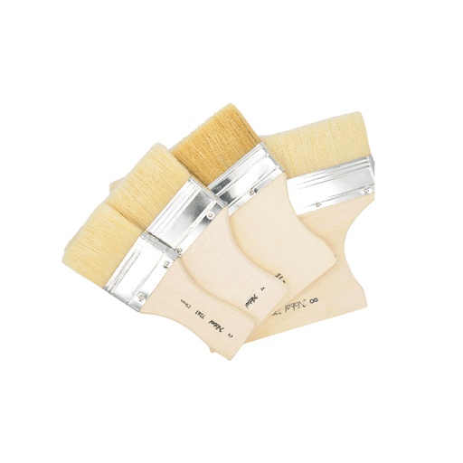 [FC 7281-4] Pinceau de décorateur plat en poils de porc blanc - 4"