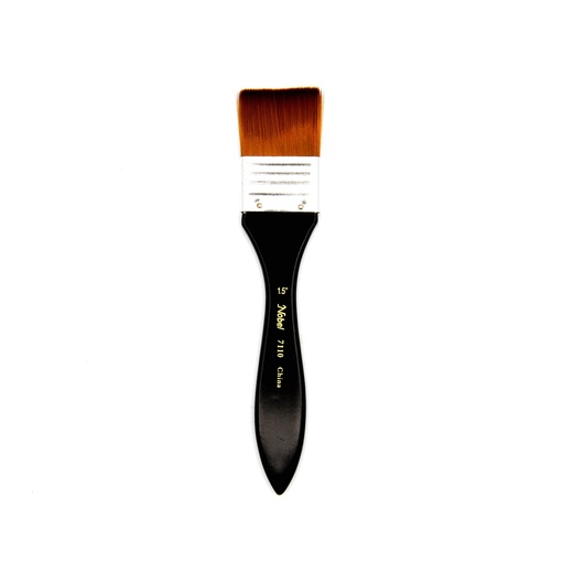 [FC 7110-1.5] Aquaflex - Brown Synthetic Long Handle Brush - Large Spalter Brush 1.5"