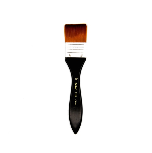 [FC 7110-1.5] Aquaflex - Brown Synthetic Short Handle Brush - Large Spalter Brush 1.5"