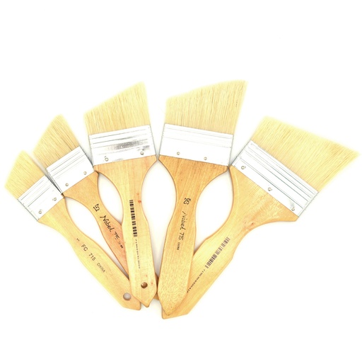 [FC 715-1] Pinceau de décorateur à poils angulaires - manche court en bois