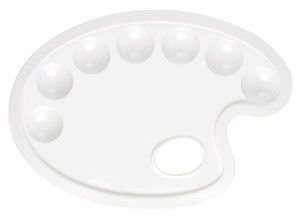 [FC 404-18] 7-Well Plastic Palette  (Oval)
