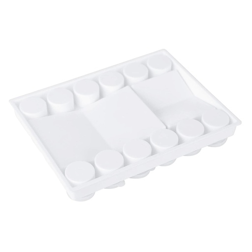 [FC 404-20] Rectangular Plastic Palette With 12 Sealed Cups and 4 Wells - 6" x 8"