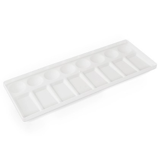 [FC 404-9] 16-Well (8 Circle, 8 Rectangle) Rectangular Plastic Palette 4.25'' x 12''