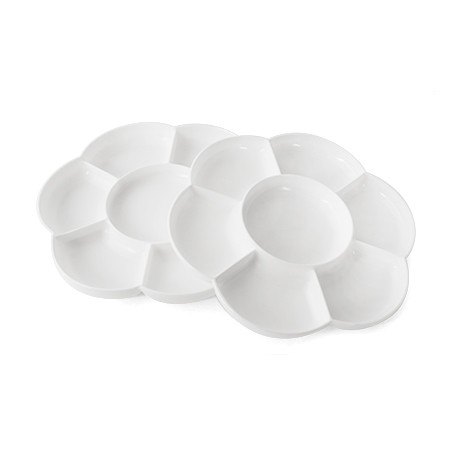 [FC 404-3] 6-Hole Flower Shape Plastic Palette With Cover