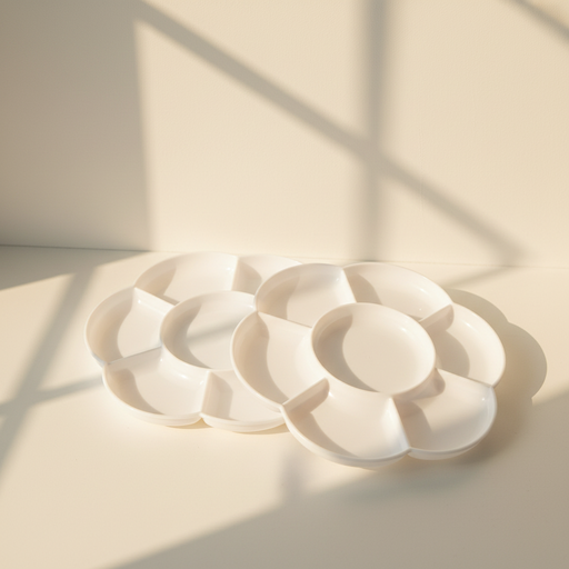 [FC 404-3] 6-Hole Flower Shape Plastic Palette With Cover