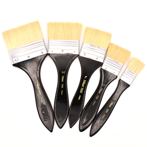 [FC 7220-1] Finest Quality Pure Goat Tail Brush - Flat 1"