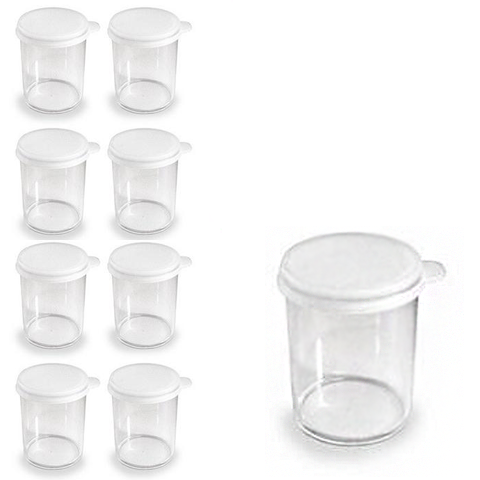 [FC 404-20CL] 8 Clear Plastic Cups With Cover, 1 1/2" x 2"