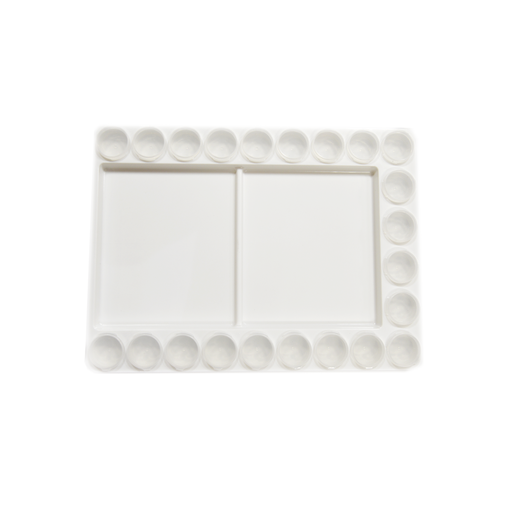 [FC 404-50] 12" x 16" Palette With Large Mixing Area And 22 Slots + 22 Seal-Cups
