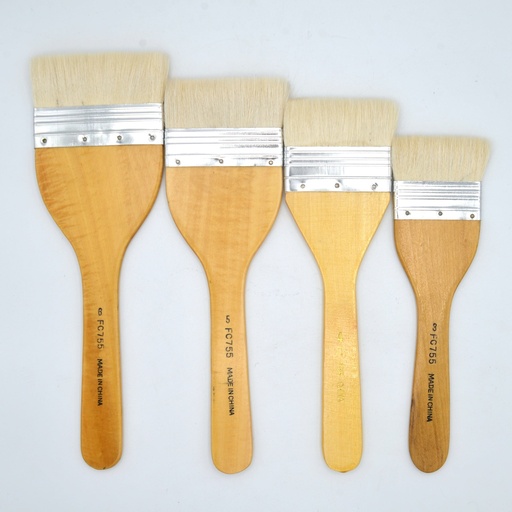 [FC 755-3] Flat Hake Brush made of Sheep Hair (High Quality) 2"