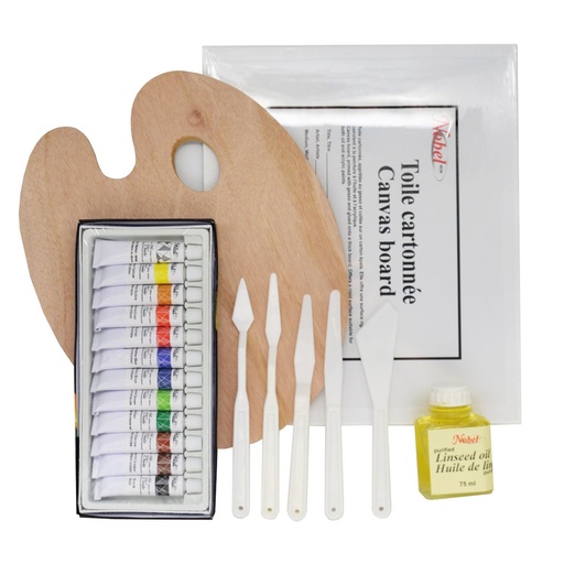 [NB OS6] Oil Colour Set with Plastic Box - 6 Pieces