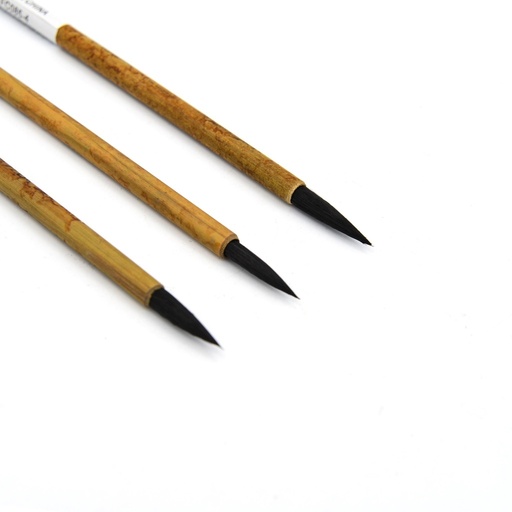 [NB 085-S3] Bamboo Short Handle Goat and Mixed Hair Brushes - Set Of 3