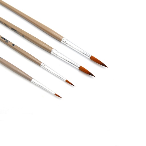 [NB 177R-S4] Comet - Set Of 4 Round Golden Synthetic Short Handle Brushes
