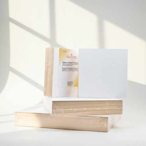 [PGBM41F-1010] 1 5/8" Gallery Wooden Cradleboard, Gesso Surface Primed, 10" X 10"
