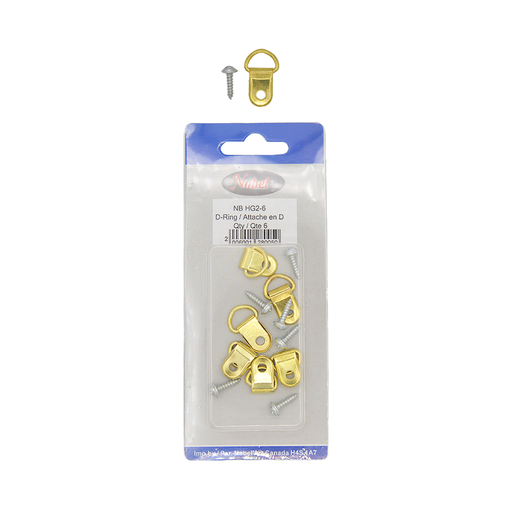 [NB HG2-6] Petit D-Rings (1 Trou) - Paquet de 6