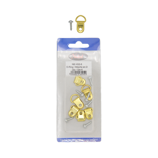 [NB HG2-6] Small D-Rings (1 Hole) - Pack of 6
