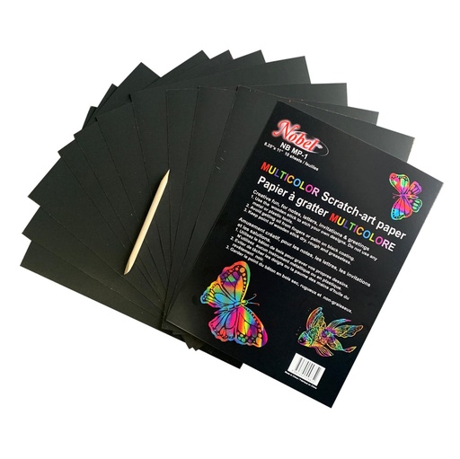 [NB MP-1] Papier à gratter (multicolore) - 8,25" x 11"