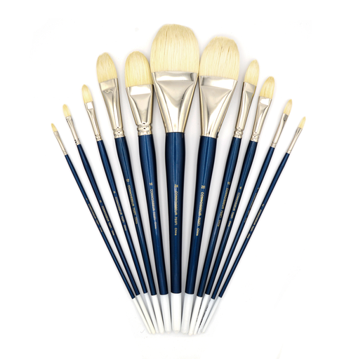 [CN 755FI-16C] Curry Private Label - Hog Bristle Long Handle Brush, Filbert #16