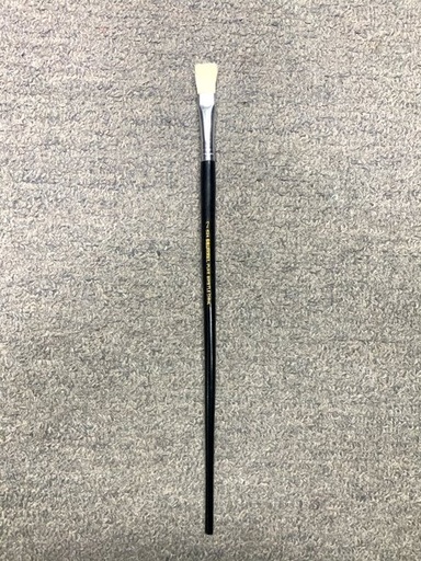 [FC 624-5] Eterna - White Hog Bristle Brush with Long Black Handle - Flat #5