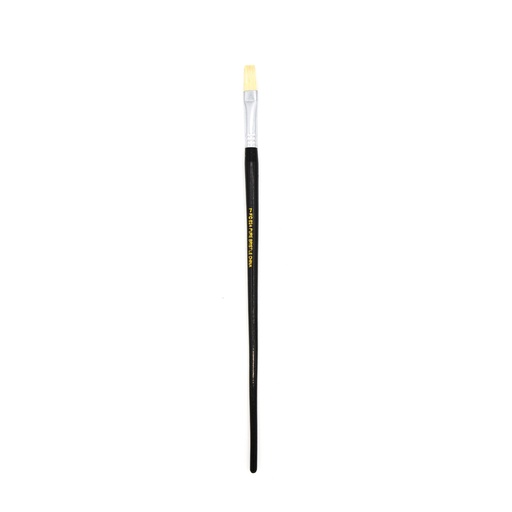 [FC 624-7] Eterna - White Hog Bristle Brush with Long Black Handle - Flat #7