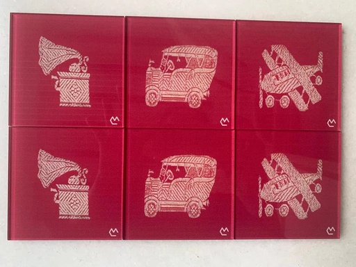 Red Coasters - Set of 6