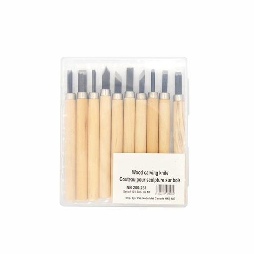 [FC 200-231] Wood Carving Set of 10 Knives in a Box