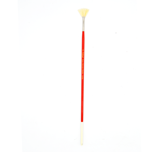 [NB 255FA-2] Nobel - Pure White Hog Bristle Brush with Short Handle - Fan #2 