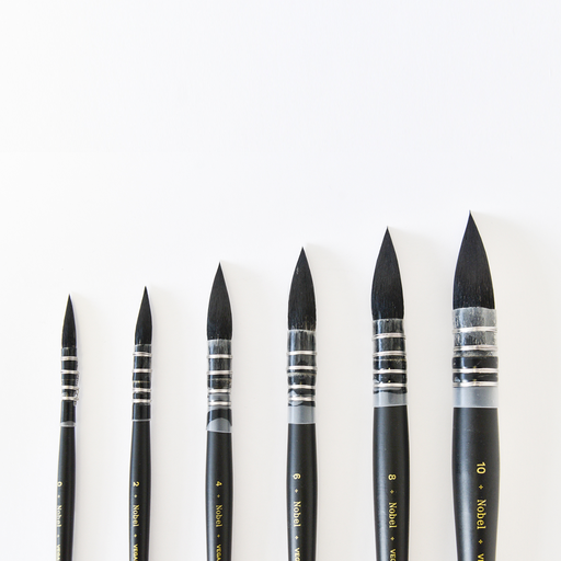 [NB 20RV-8] VEGAN Synthetic Squirrel Hair, Pointed Mop Brush - 12mm diam. #8