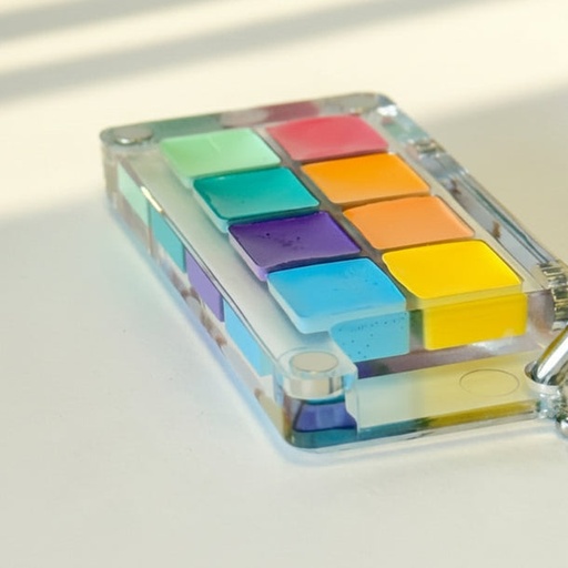[NB 8WM-P] Mini High Pigment Watercolor Paints (8 colors) Macaron  - Keychain