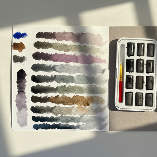 [NB WG-12] High Pigment Graphite Watercolors - Set of 12 Dark & Moody Colors + Brush