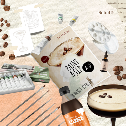 [NB KIT-PSW4] Paint and Sip - Watercolor Midnight Espresso Kit
