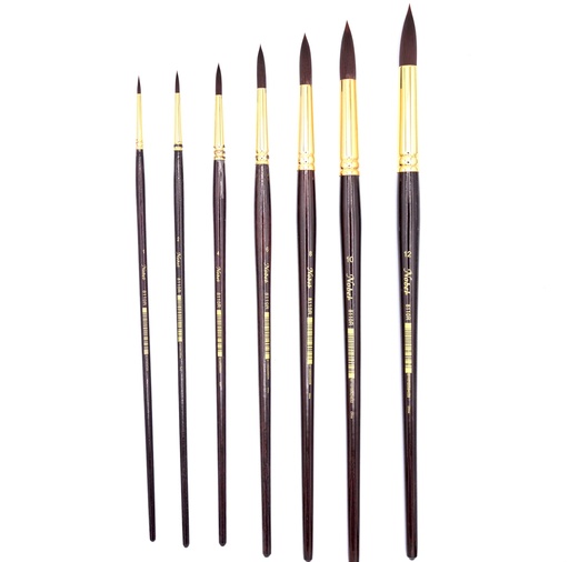 [NB 8110R-2] Twilight - Interlon Brown Synthetic Hair Brush - Round #2
