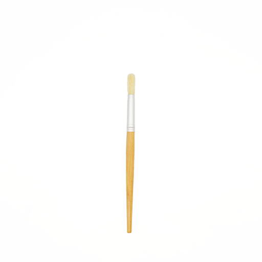 [FC 576-5] White Hog Bristle Brush with Short Handle - Round #5