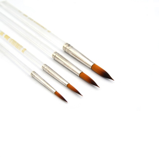 [CN 988R-10] Connoisseur - Gold Synthetic Transparent Handle Brush, Round #10
