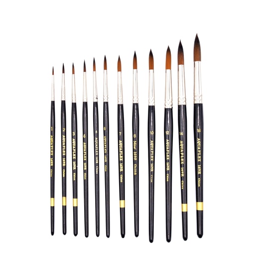 [AQ 169R-6] Aquaflex - Brown Synthetic Brush, Round, #6
