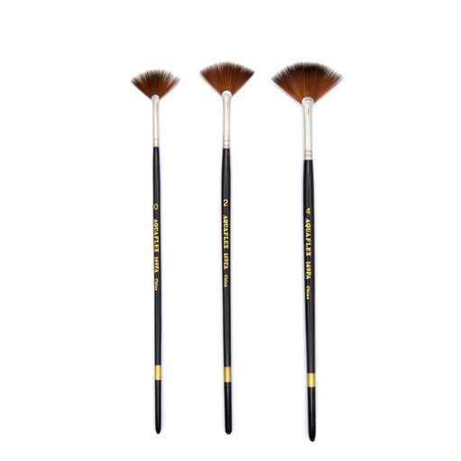 [AQ 169FA-4] Aquaflex - Brown Synthetic Brush, Fan,  #4