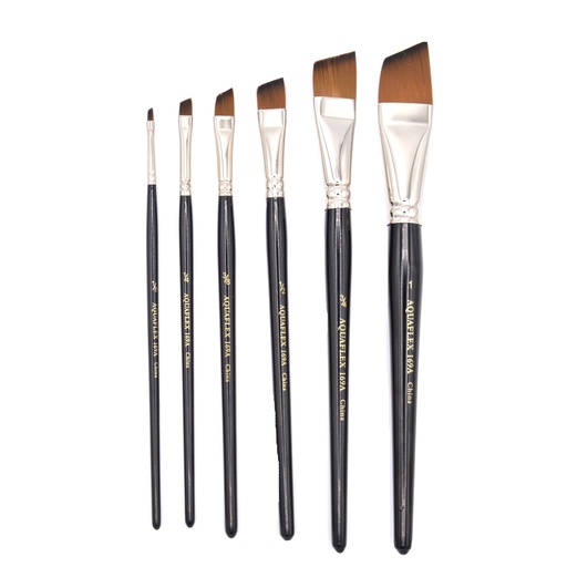 [AQ 169A-1] Aquaflex - Brown Synthetic Brush, Angular, 1"