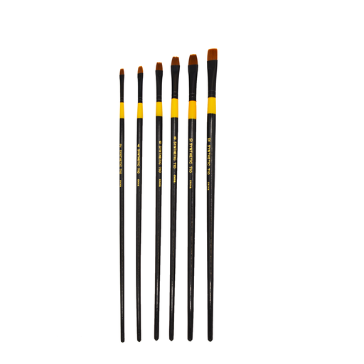 [FC 710B-6] Aquaflex - Brown Synthetic Hair Brushes with Long Handle - Bright #6