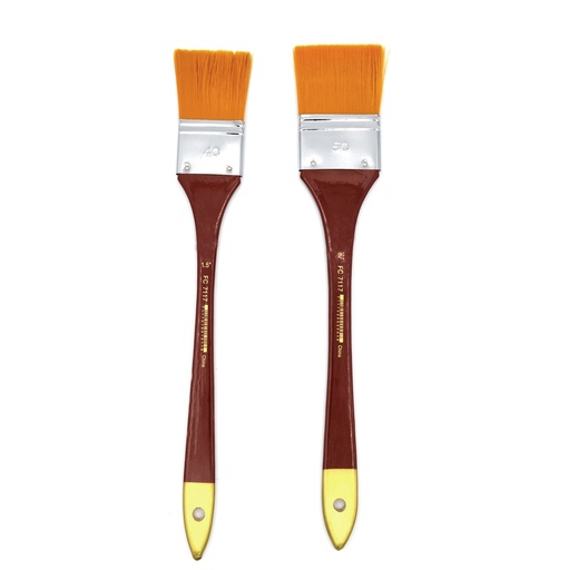 [FC 7117-1.5] Golden  Synthetic Long Handle Brush - Large Spalter Brush 1.5"
