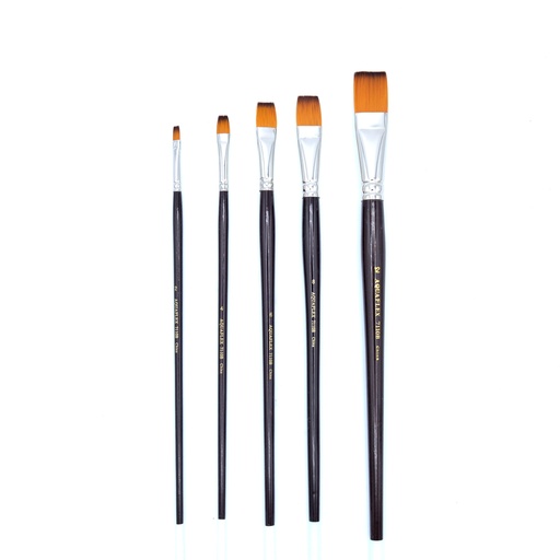 [AQ 7110B-12] Aquaflex - Golden Synthetic Brush, Long Handle, Bright, #12