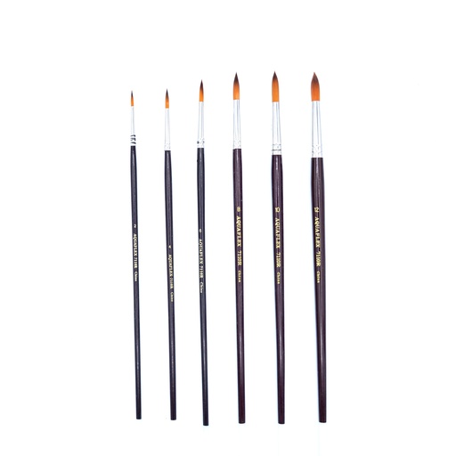 [AQ 7110B-2] Aquaflex - Pinceau Synthétique Doré, Manche Long, Plat court #2