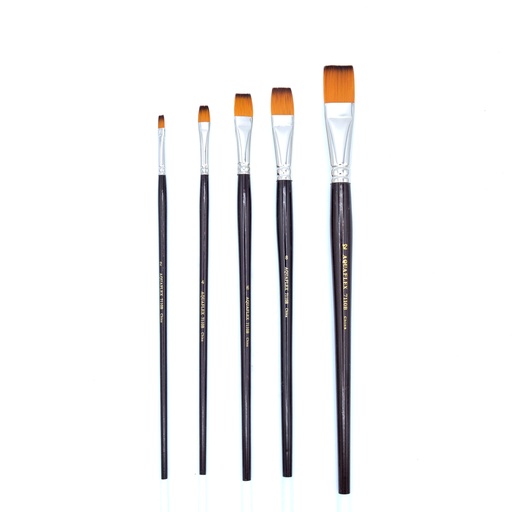 [AQ 7110R-4] Aquaflex - Pinceau Synthétique Doré, Manche Long, Rond, #4