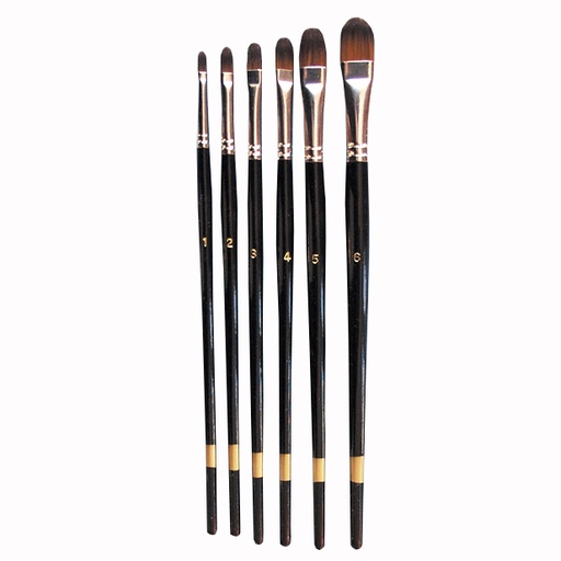 [AQ 711FI-2] Aquaflex - Golden Synthetic Brush, Long Handle, Filbert, #2