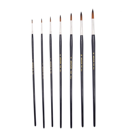 [AQ 711R-1] Aquaflex - Golden Synthetic Brush, Long Handle, Round, #1
