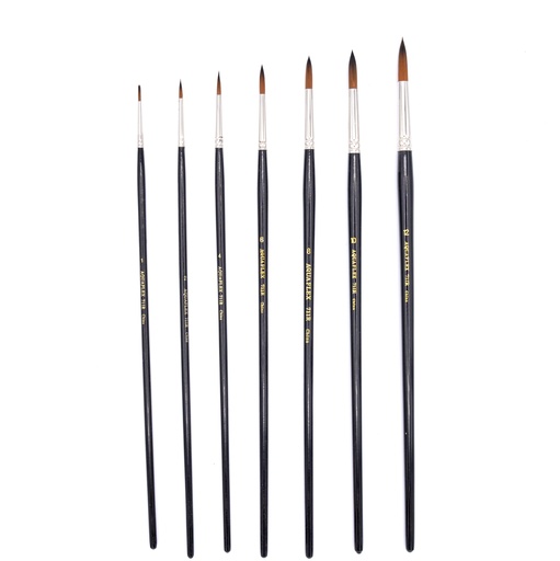 [AQ 711R-12] Aquaflex - Brown Synthetic Brush, Long Handle, Round, #12
