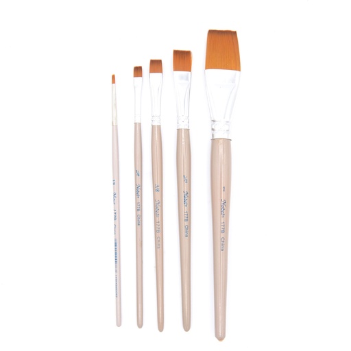 [NB 177B-3/8] Comet - Golden Synthetic Short Handle Brush, Bright #3/8