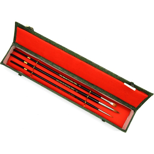 [NB 9915L3] Pure Sable Hair Long Handle Brushes - Set of 3