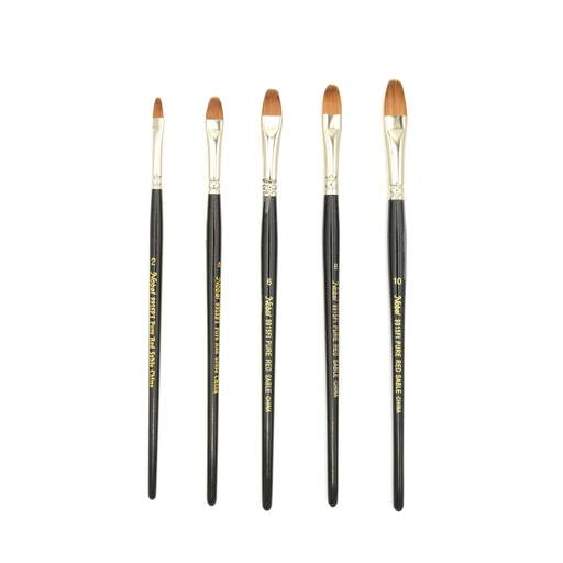 [FC 9915FI-10] Pure Red Sable Brush with Long Handle - Filbert #10