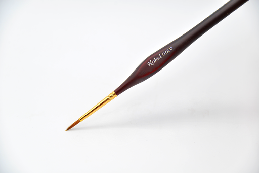 [NB 338B-1/4] Nobel Gold pinceau à poils en martre rouge avec virole en or 24 carats et manche triangulaire - Brillant 1/4"