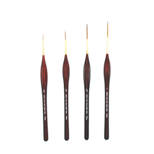 [NB 338LI-2/0] Gold - Red Sable Hair Brush with 24K Gold Ferrule and Triangular Handle - Liner #2/0