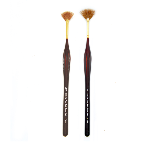 [NB 338R-2] Gold - Red Sable Hair Brush with 24K Gold Ferrule and Triangular Handle - Round #2